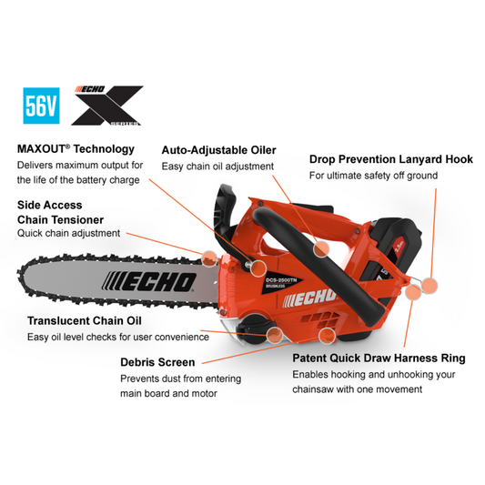 ECHO BATTERY POWERED CHAINSAW DCS-2500TN-12R1