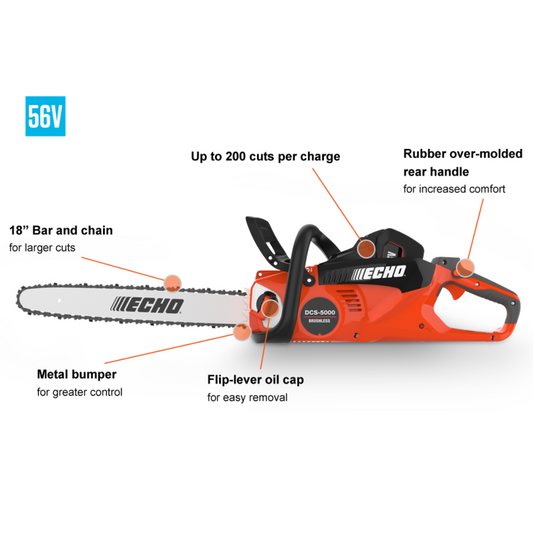 ECHO BATTERY POWERED CHAINSAW DCS-5000-18C2