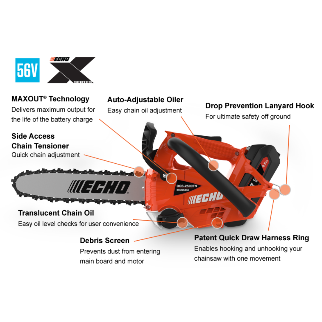 ECHO BATTERY POWERED CHAINSAW DCS-2500TN-12R1